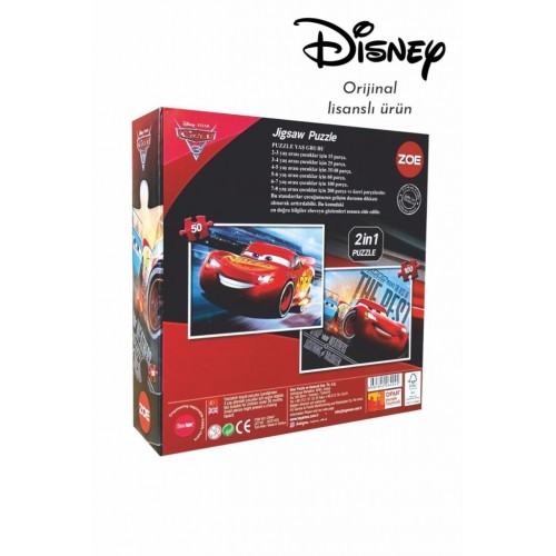2'li Fırsat Disney Lisanslı Cars Arabalar Yapboz 150 Parça Puzzle Hediye
