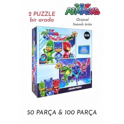 2'li Fırsat Pijamaskeliler Puzzle Yapboz Pj Mask Puzzle Lisanslı 150 Parça Puzzle Hediye