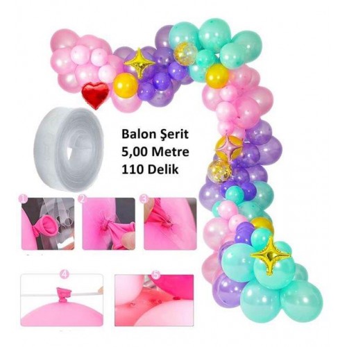 Balon Zinciri Aparatı 5 Metre Düğün Parti Doğum Günü Açılış İçin Arka Plan Dekorasyon Organizasyon