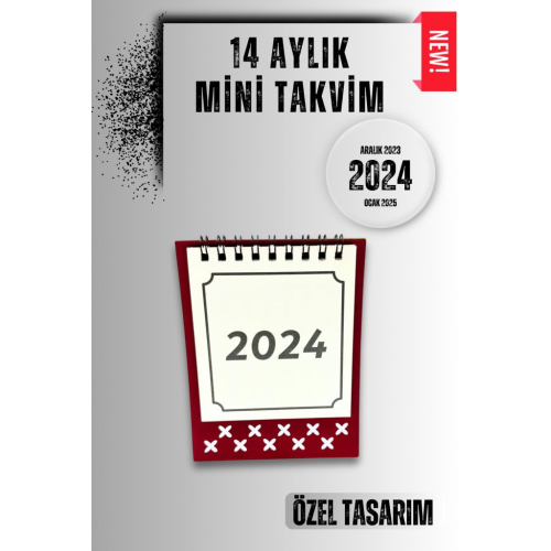 2024 Yılı 14 Aylık Mini Masa Takvimi 13x10