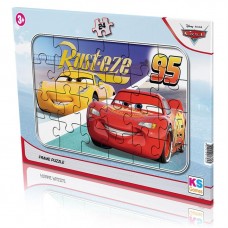 Disney Lisanslı Şimşek Mcqueen Cars 24 Parça Frame Puzzle