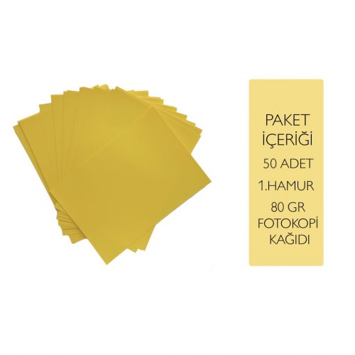 Fotokopi Kağıdı Sarı Renk A5 80gr 50 Adet Renkli Origami Baskı Kağıdı
