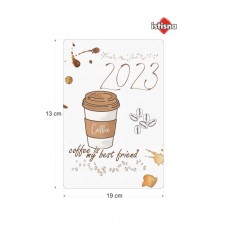 Kahve Stilli Ahşap Tutucu 2023 Yılı Takvimi En İyi Şık Tasarım Masaüstü Planlayıcı Takvimi